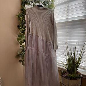 Boutique Gray Sweater Dress